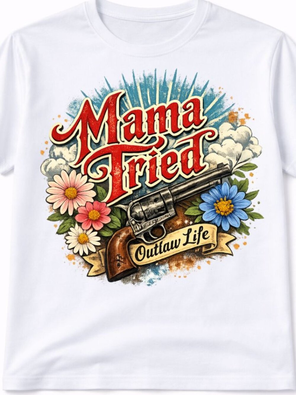 Mama Tried Western Graphic T Shirt Trendy Boutique Style Tee Womens White Tops